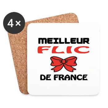 MEILLEUR FLIC DE FRANCE - Dessous de verre (lot de 4) - blanc - Devant