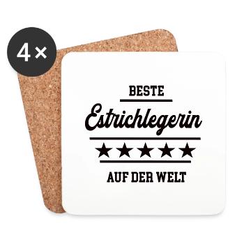 Beste Estrichlegerin Weltbeste Chefin Estrichleger - Untersetzer (4er-Set) - Weiß - Vorne