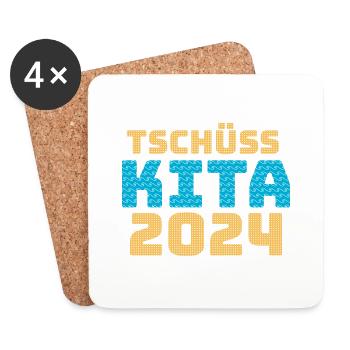 Tschüss Kita 2024 - Untersetzer (4er-Set) - Weiß - Vorne