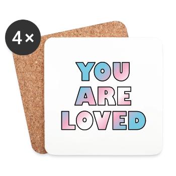 Trans youth are loved - Coasters (set of 4) - white - Front