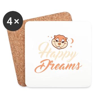 Sweet Dreams shirt - Happy Dreams T shirt - Coasters (set of 4) - white - Front