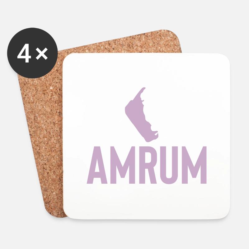 Amrum, Insel, Urlaub - Untersetzer (4er-Set) - Weiß