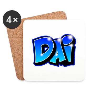 Graffiti "DAI" imprimable sur tout support - Dessous de verre (lot de 4) - blanc - Devant