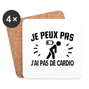 je peux pas j'ai pas de cardio - Dessous de verre (lot de 4) - blanc - Devant
