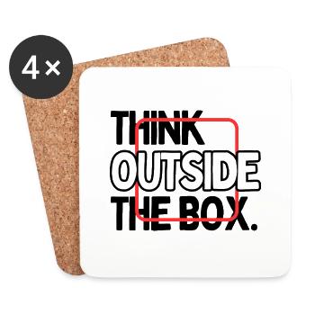 Think outside the Box - Coasters (set of 4) - white - Front
