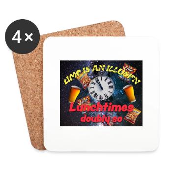 Time is an illusion - Coasters (set of 4) - white - Front