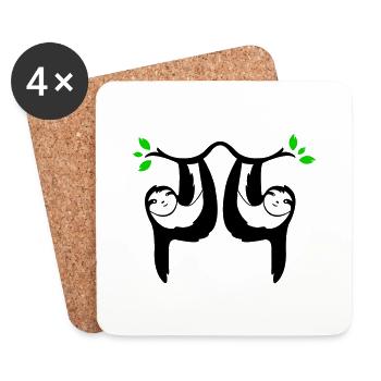 sloths 02 - Coasters (set of 4) - white - Front