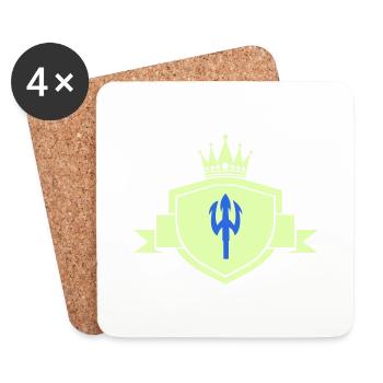 Armoiries du Trident - Dessous de verre (lot de 4) - blanc - Devant