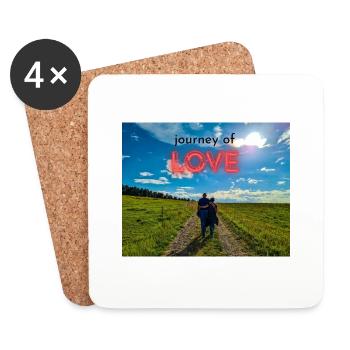Die Reise der Liebe - Untersetzer (4er-Set) - Weiß - Vorne