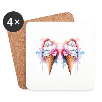 Ice Cream Ice Cream - Coasters (set of 4) - white - Front