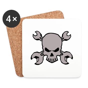 TOOLSKULL - 2C - Coasters (set of 4) - white - Front