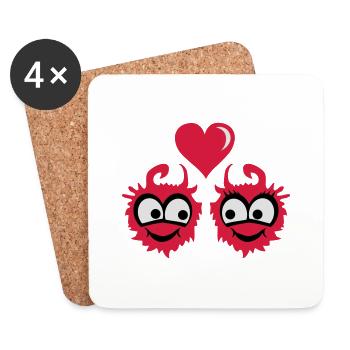 monster love - Untersetzer (4er-Set) - Weiß - Vorne
