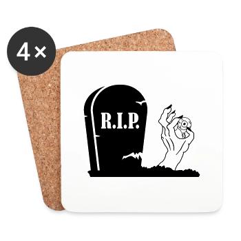 Monster Zombie Hand - Untersetzer (4er-Set) - Weiß - Vorne
