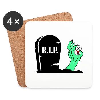 Monster Zombie Hand - Untersetzer (4er-Set) - Weiß - Vorne