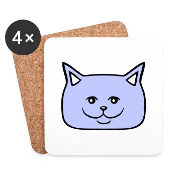 Pretty Cat Looking Happy Cheerful Smiling - Coasters (set of 4) - white - Front
