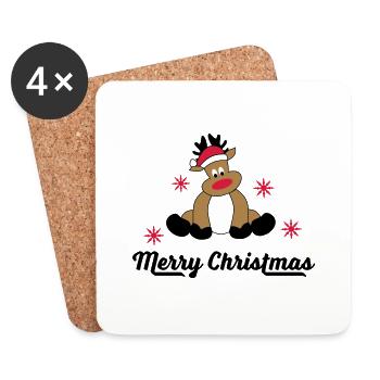 Joyeux Noël - Dessous de verre (lot de 4) - blanc - Devant