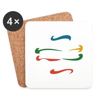 Manger comme quatre - Dessous de verre (lot de 4) - blanc - Devant