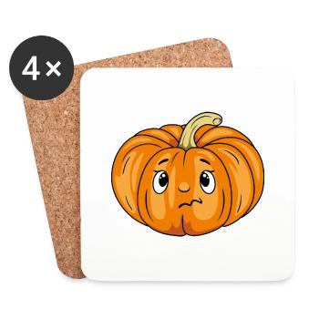 Dubious pumpkin emotion - Coasters (set of 4) - white - Front