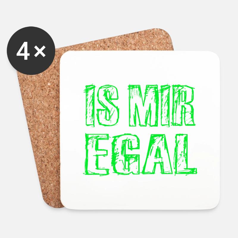 Is Mir Egal - Untersetzer (4er-Set) - Weiß