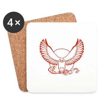 Eagleand Snake - Coasters (set of 4) - white - Front
