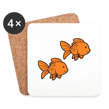 Fish Goldfish - Coasters (set of 4) - white - Front