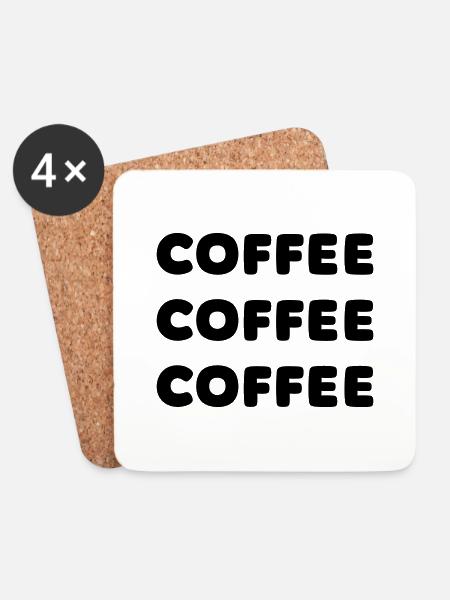 Coffee, Coffee Lover - Untersetzer (4er-Set) - Weiß
