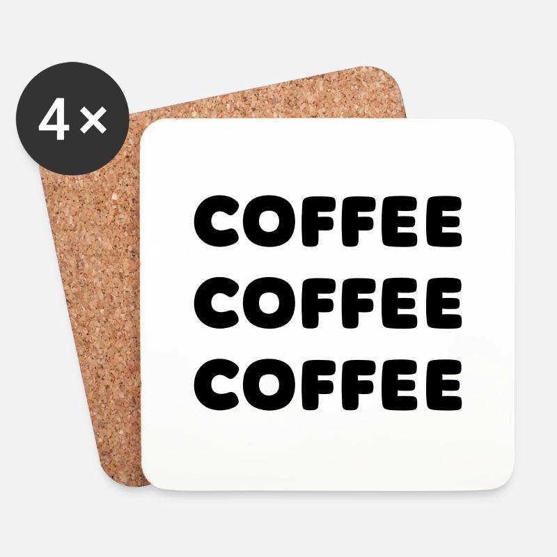 Coffee, Coffee Lover - Untersetzer (4er-Set) - Weiß