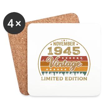 Novembre 1945 - Cadeau d’anniversaire Novembre 1945 - Dessous de verre (lot de 4) - blanc - Devant