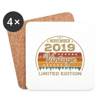 Novembre 2019 - Cadeau d’anniversaire Novembre 2019 - Dessous de verre (lot de 4) - blanc - Devant