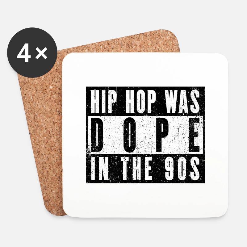 Pure nostalgia – 90s hip-hop classics - Coasters (set of 4) - white