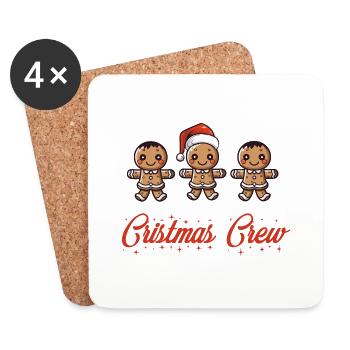 Christmas Crew lebkuchenmann - Untersetzer (4er-Set) - Weiß - Vorne