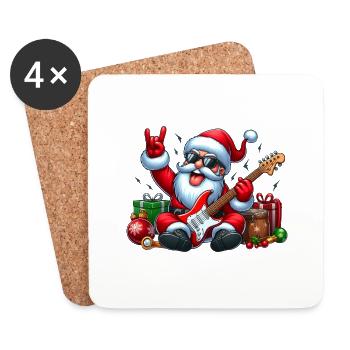 Santa Rock 4 - Untersetzer (4er-Set) - Weiß - Vorne
