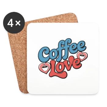 Coffee Love - Coasters (set of 4) - white - Front