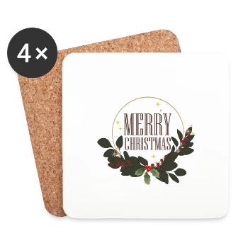 Merry Christmas 1 - Untersetzer (4er-Set) - Weiß - Vorne
