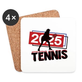 Tennis Spielerin Team Turnier Mannschaft 2025 - Untersetzer (4er-Set) - Weiß - Vorne