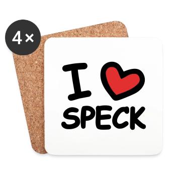 I Love Speck - Untersetzer (4er-Set) - Weiß - Vorne