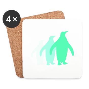 3 Penguins Silhouettes Three Friends Team Row - Coasters (set of 4) - white - Front