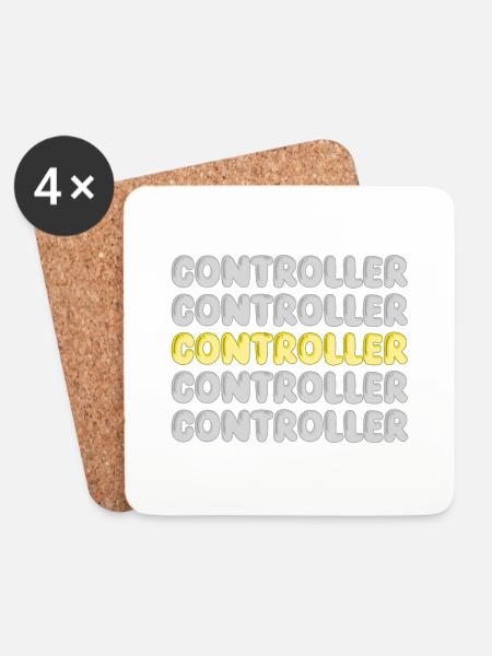 Arbeit Controller - Untersetzer (4er-Set) - Weiß