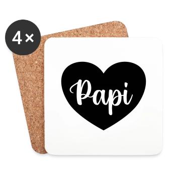 Dad Daddy Father Daughter Son Father's Day Men's Shirt - Coasters (set of 4) - white - Front