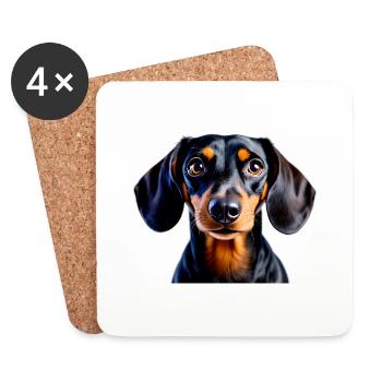 Dachshund dog pet charm intelligence loyalty snout - Untersetzer (4er-Set) - Weiß - Vorne