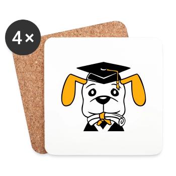 Certificat de fin d’études de l’école canine Gymnase Collège Abi - Dessous de verre (lot de 4) - blanc - Devant