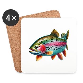 Rainbow trout - Coasters (set of 4) - white - Front