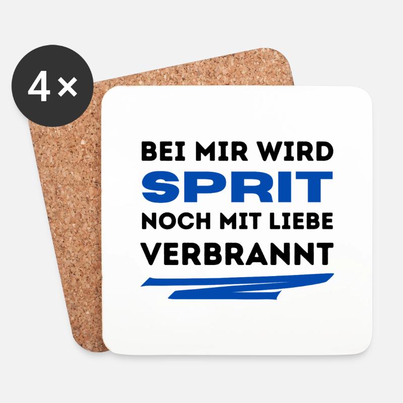 Sprit mit Liebe - Untersetzer (4er-Set) - Weiß