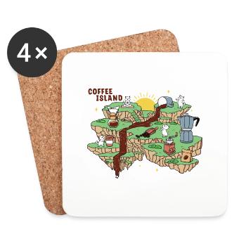 Coffee Island - Coasters (set of 4) - white - Front
