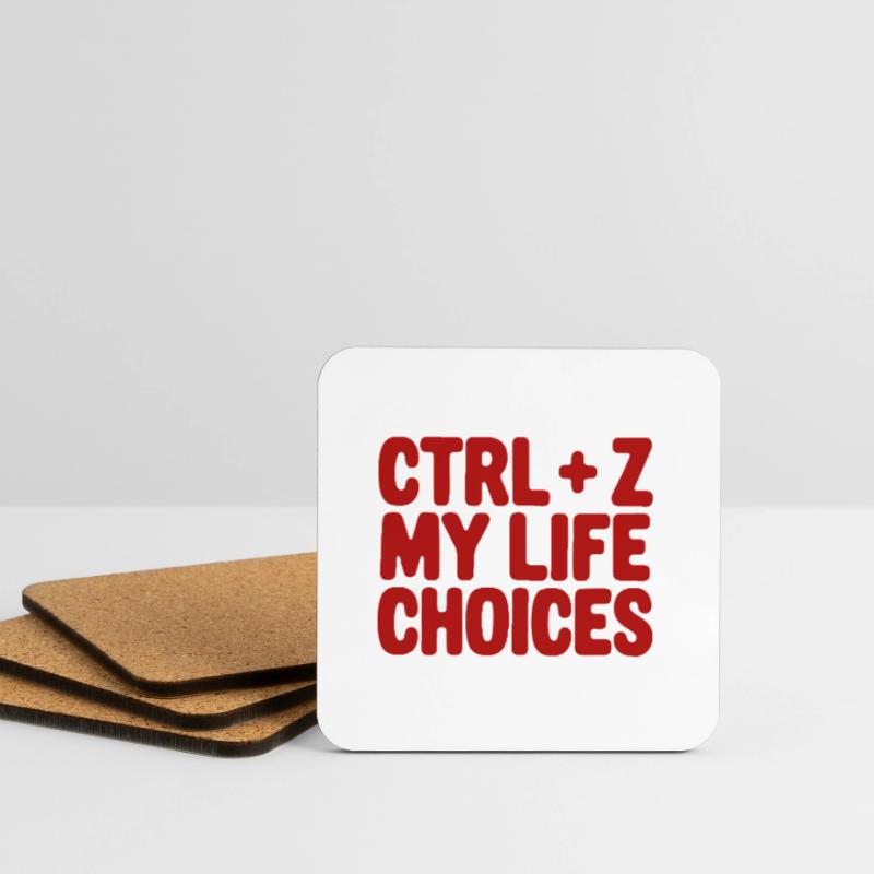 Ctrl+Z My Life Choices - Funny Programmer / Coder Coasters (set of 4)