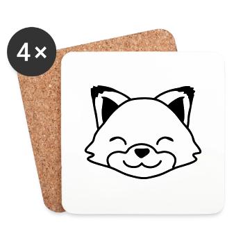 Fox Red Fox Wild Animal Clever Forest Inhabitants - Coasters (set of 4) - white - Front