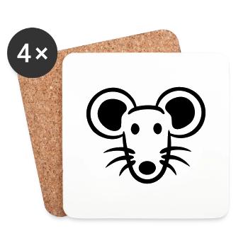 Maus Mäuschen Süße Kleine Ratte Nager Freundlich - Untersetzer (4er-Set) - Weiß - Vorne