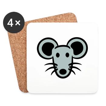 Maus Mäuschen Süße Kleine Ratte Nager Freundlich - Untersetzer (4er-Set) - Weiß - Vorne