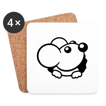 Trou de souris Trou de souris Trou de souris Peeps Mignon Drôle Bande dessinée - Dessous de verre (lot de 4) - blanc - Devant