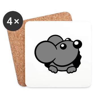 Trou de souris Trou de souris Trou de souris Peeps Mignon Drôle Bande dessinée - Dessous de verre (lot de 4) - blanc - Devant
